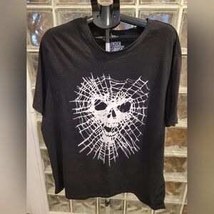 Under Disguise Skull Spider Web Graphic T-Shirt Black Men's XXL Goth 100% Cotton
